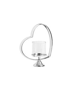 Hill Interiors Heart Shaped Nickel Plated Candle Holder