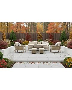 JB Furniture Exclusive Conrad Rattan Three Seat Adjustable Garden Sofa Set - Latte