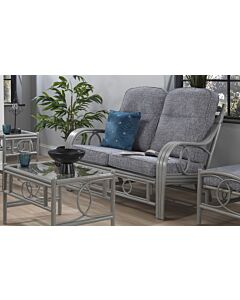 Desser Madrid Grey Cane 2 Seater Conservatory Sofa