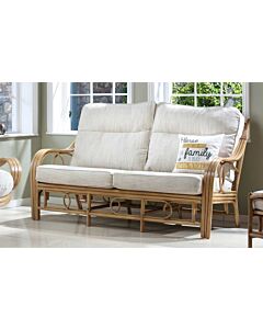 Desser Madrid Light Oak Cane Rattan 3 Seater Sofa
