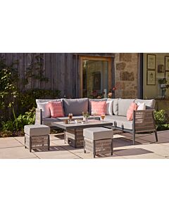 Bramblecrest Mauritius Small Corner Sofa with Mini Adjustable Table - Grey