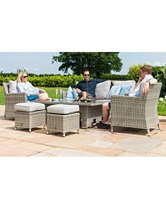 Maze Oxford Rattan Adjustable Garden Sofa Dining Set - Grey