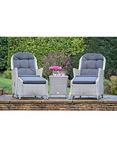 Bramblecrest Monterey Grey Reclining Chairs with Ceramic Top Table