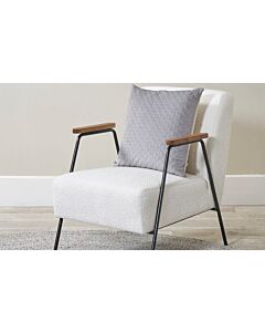 Pacific Lifestyle Matera Bouclé Chair With Black Legs and Wooden Arms