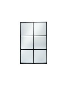 Pacific Lifestyle Dark Grey Metal 6 Section Oblong Wall Mirror