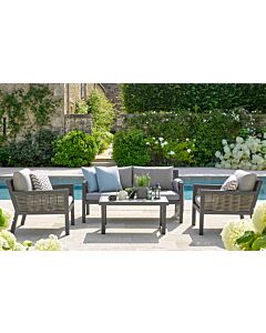  Bramblecrest Portofino Two Seater Garden Sofa Set with Coffee Table