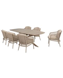4 Seasons Outdoor Puccini 6 Seat Garden Dining Set With Prado Ellipse Table