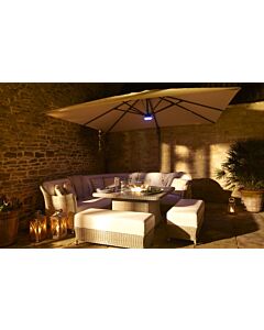 Bramblecrest Truro 3M Square LED Sand Parasol inc Granite Base - FREE cover