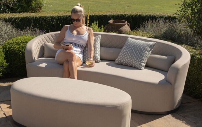 Maze Ambition Curve 3 Seater Sofa Daybed - Oatmeal-FB-AMB-C3SDB-CFS-OT