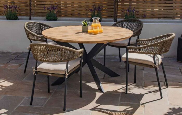 Maze Bali Rope Four Seat Dining Set - Olive Green-BALI-4SRDS-GR-OT