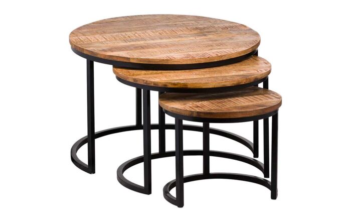 Hill Interiors Set Of Three Industrial Tables-19989