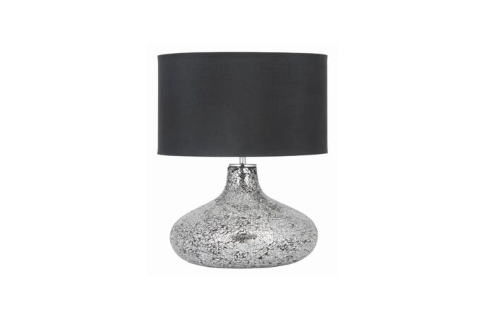 Pacific Lifestyle Silver and Black Mosaic Mirror Table Lamp-30-151-SI-C