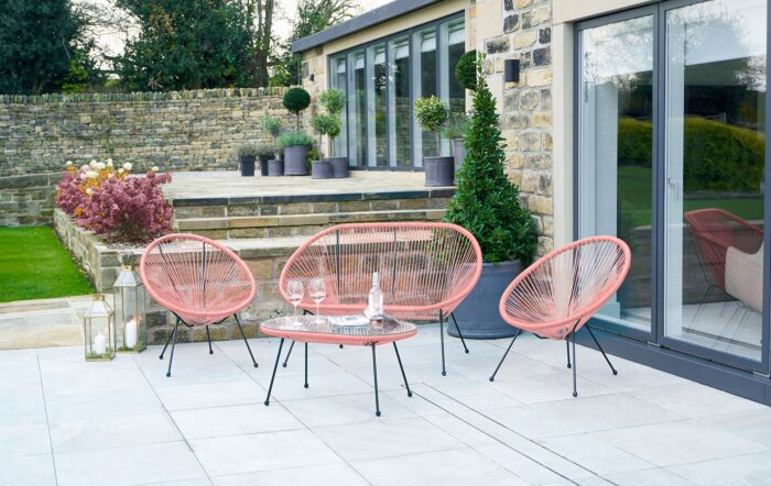 Pacific Lifestyle Pink PU Rio 4 Piece Seating Set-18-269-PI