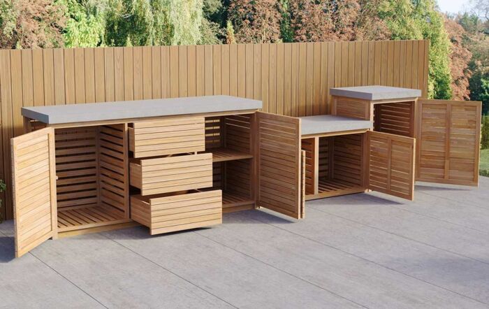 Maze Bali Outdoor Kitchen Storage Unit - Large Configuration-BALI-OKIT-TD
