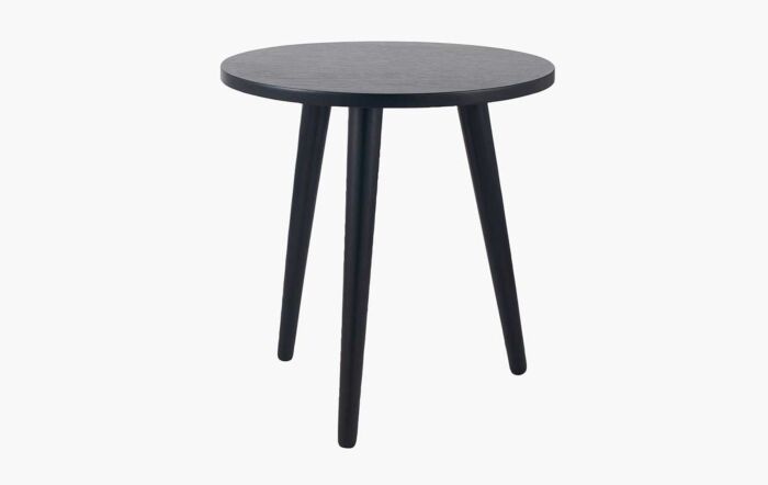 Pacific Lifestyle Chelmsford Satin Black Pine Wood Round Side Table-76-360-SB