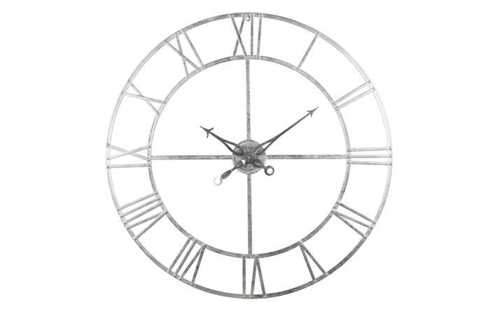 Hill Interiors Large Silver Foil Skeleton Wall Clock-18896