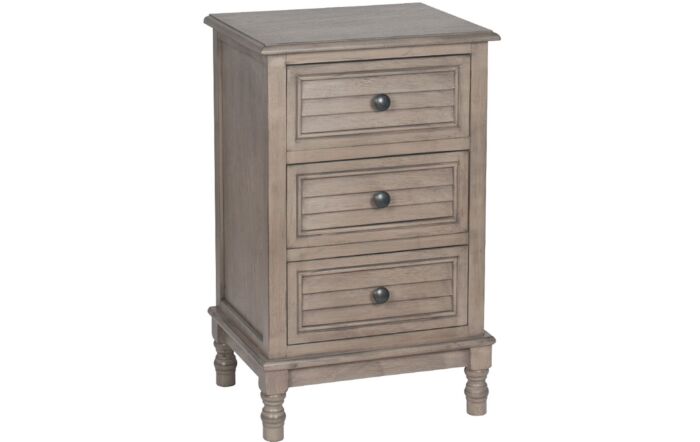 Pacific Lifestyle Taupe Pine Wood 3 Drawer Unit -76-244