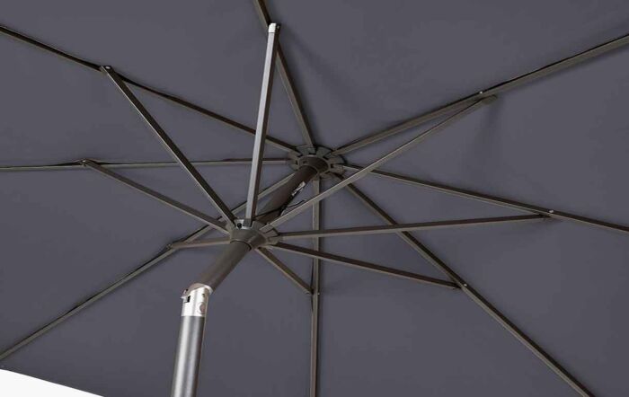 Pacific Lifestyle 3m Round Parasol with 25kg Concrete Base - Anthracite-18-119-GY // 18-205-25