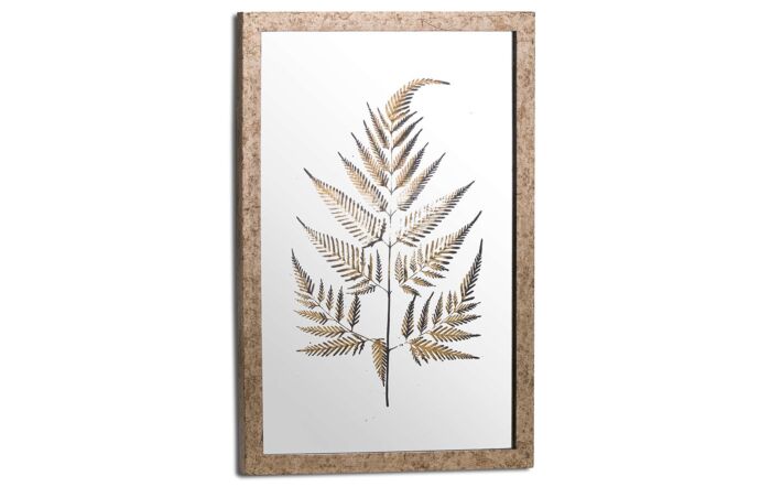 Hill Interiors Metallic Mirrored Brass Fern Wall Art-20305
