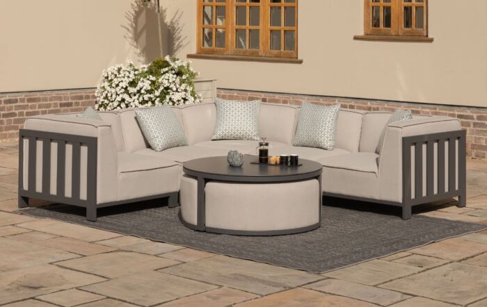 Maze Ibiza Small Outdoor Corner Sofa Set - Oatmeal-FB-IBIZ-SCSS-R-OT