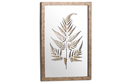 Hill Interiors Metallic Mirrored Brass Fern Wall Art-20305 1
