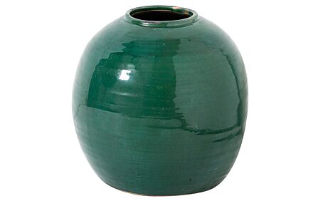 Hill Interiors Garda Emerald Glazed Tiber Vase-21776 1