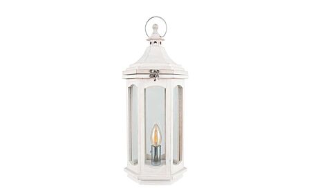 Pacific Lifestyle Adaline White Wash Wood Lantern Table Lamp-30-735-C 1