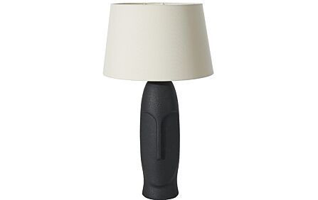 Pacific Lifestyle Rushmore Black Textured Ceramic Table Lamp With Face Detail-30-936-C 1