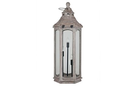 Pacific Lifestyle Adaline Antique Wood Grey Lantern Floor Lamp-32-075-C 1