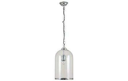 Pacific Lifestyle Cloche Clear Glass and Silver Pendant-35-124 1