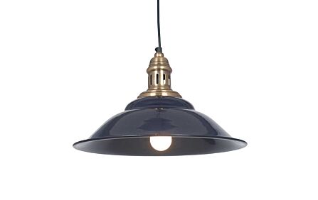 Pacific Lifestyle Macchiato Navy & Antique Brass Metal Cafe Pendant-35-203 1