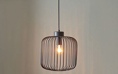 Pacific Lifestyle Dania Matt Black Metal Wire Pendant-35-299 1