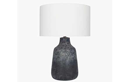 Pacific Lifestyle Vulcan Textured Volcanic Effect Grey Stoneware Table Lamp-30-646-BO 1
