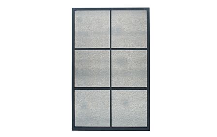 Pacific Lifestyle Matt Black Metal 6 Pane Mirror With Foxed Glass-73-086 1