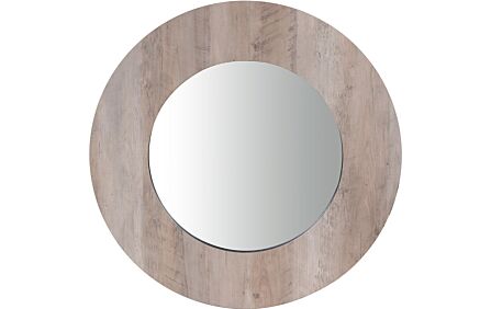 Pacific Lifestyle Brown Wood Veneer Round Wall Mirror-73-105 1