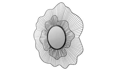 Pacific Lifestyle Black Metal Floral Frame Round Wall Mirror-73-121-BK 1