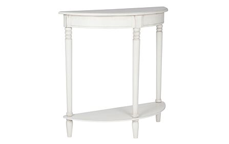 Pacific Lifestyle Elizabeth White Pine Wood Half Moon Console Table-76-297-EW 1