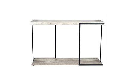 Pacific Lifestyle Concrete Effect and Black Iron Console Table-76-387 1