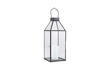 Pacific Lifestyle Antique Brass Metal & Glass Square Small Lantern-70-576-AB-S 1