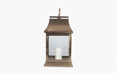 Pacific Lifestyle Antique Brass, Steel & Glass Rectangular Lantern Large -70-553-AB-L 1