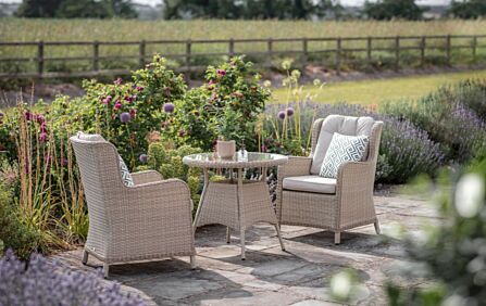 Bramblecrest Chedworth Rattan Bistro Set - Sandstone-X21WCW80RD1-2 1