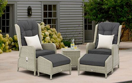 Bramblecrest Chedworth Garden Recliner Set - Grey-X21WCGC2 1