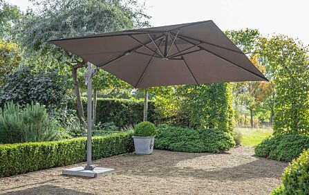 Bramblecrest Lichfield 2.7m Square Side Post Parasol with Granite Base & FREE Protective Cover - Grey-X18PG27SQ2 1