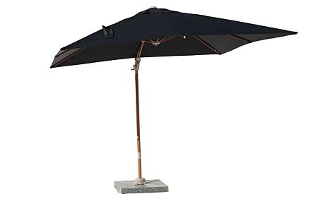 Bramblecrest Lichfield 2.7m Square Wood Effect Cantilever Parasol with Granite Base & Protective Cover - Grey-5051776240768 1
