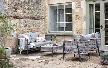 Bramblecrest Mauritius Grey Two Seater Garden Sofa Set - Grey-ARMASS1 1