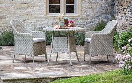 Bramblecrest Tetbury Round Garden Bistro Set - Nutmeg-X20WKN80RD2 1