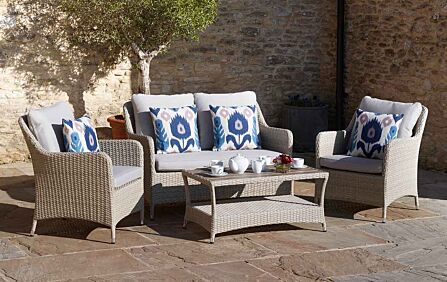 Bramblecrest Tetbury 2 Seat Sofa Set with Tree-Free Coffee Table & Chairs - Nutmeg-X20WKNSSNWD1 1