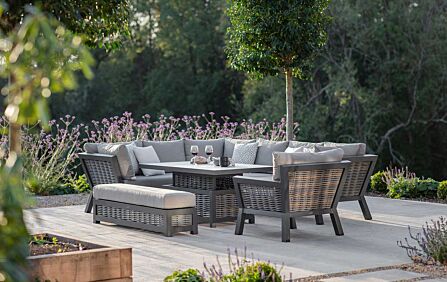 Bramblecrest Tuscan Modular L-Shape Sofa, Large Rectangle Piston Table, Long Bench & Chair-X25TU01 1