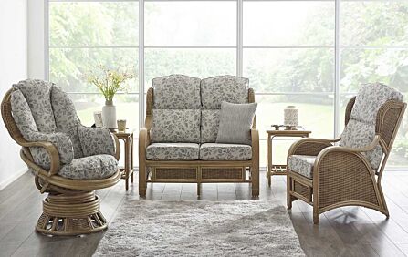 Cane Industries Bari Two Seater Cane Conservatory Suite-CaneBariRange 1