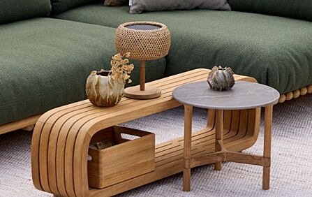 Cane-Line Twist Teak Coffee Table - Fossil Grey Ceramic Top-5010T-P45COB 1